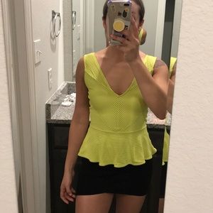 Neon Yellow Bebe Top